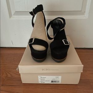 Size 8 Black Suede BCBGenerations Wedge